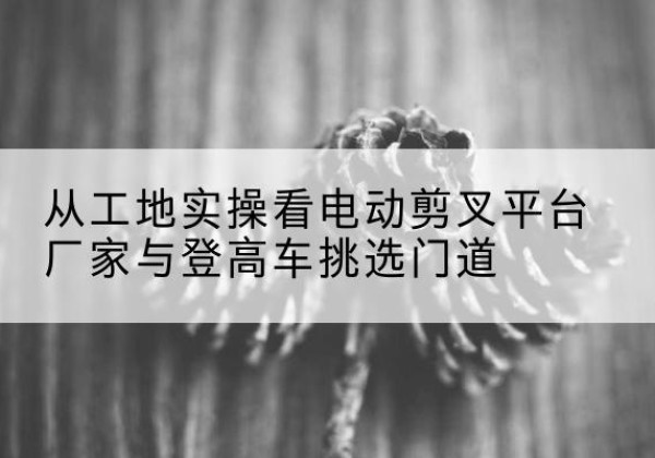 南岗电动剪叉升降平台厂家-从工地实操看电动剪叉平台厂家与登高车挑选门道
